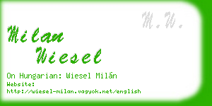 milan wiesel business card